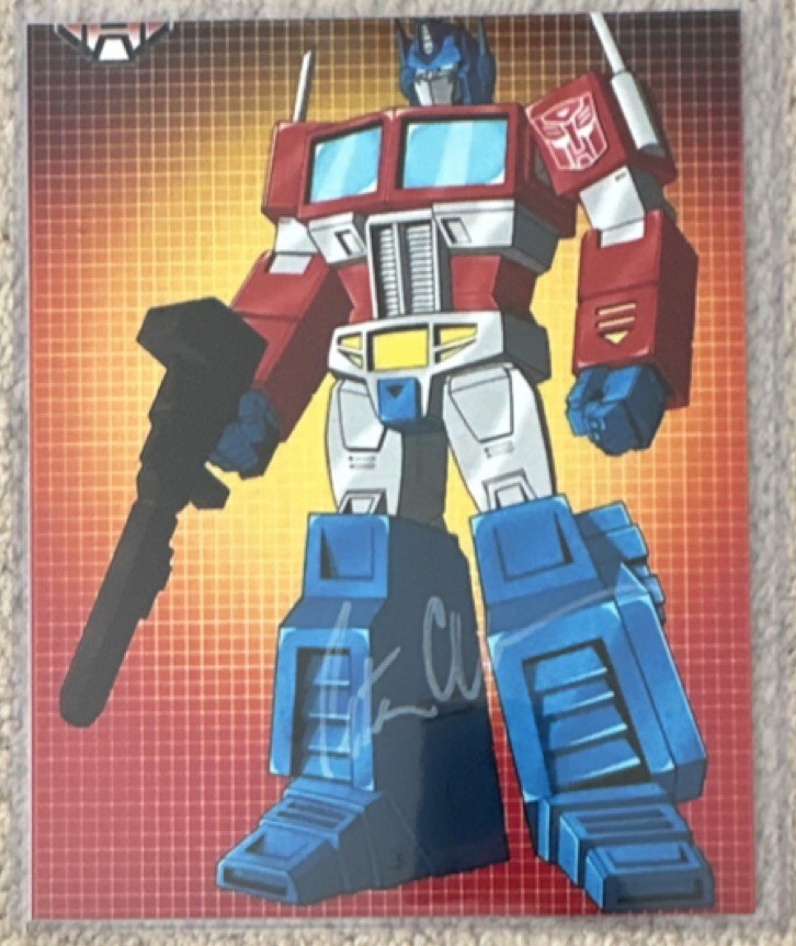 Optimus Prime Transformers TV Series Original Signed Photo by Peter Cullen