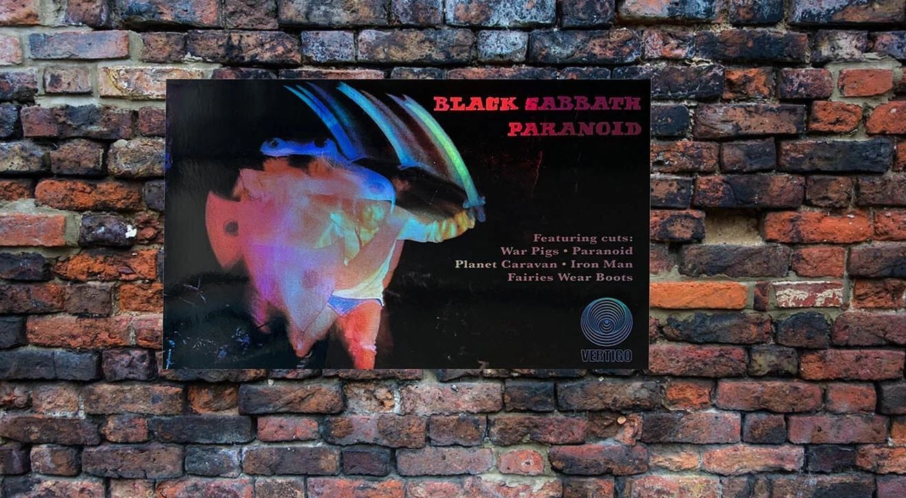 color changing holographic poster Black Sabbath Paranoid Vertigo
