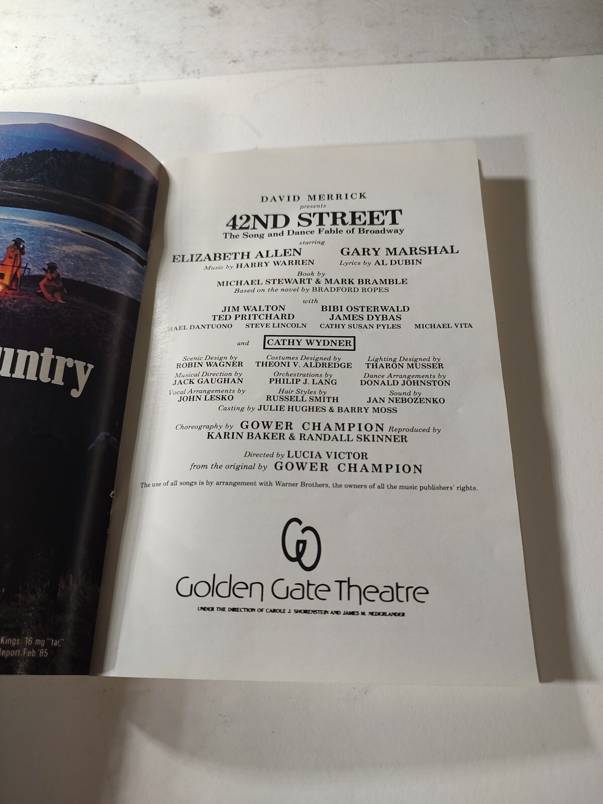 Theatre Program for Performance of 42nd Street 1985 at Golden Gate Theater