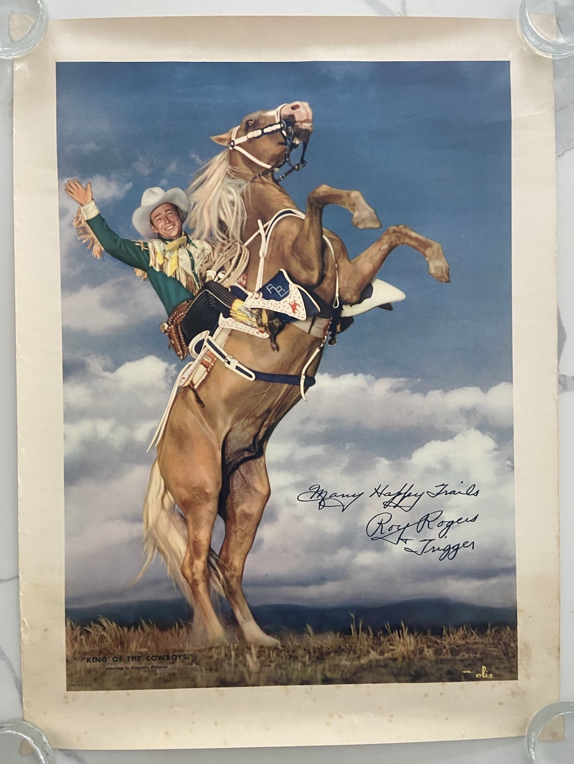 Vintage Roy Rogers King of the Cowboys Movie Poster Republic Pictures Western