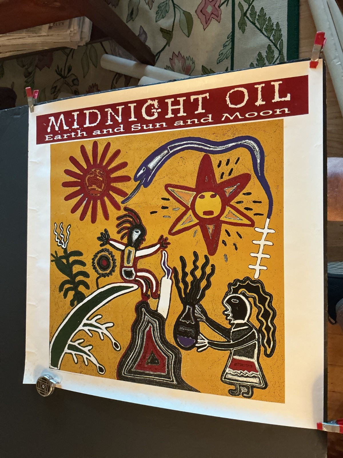 Midnight Oil 1983 Promo Poster “Earth and Sun and Moon”. 23” x 23”..