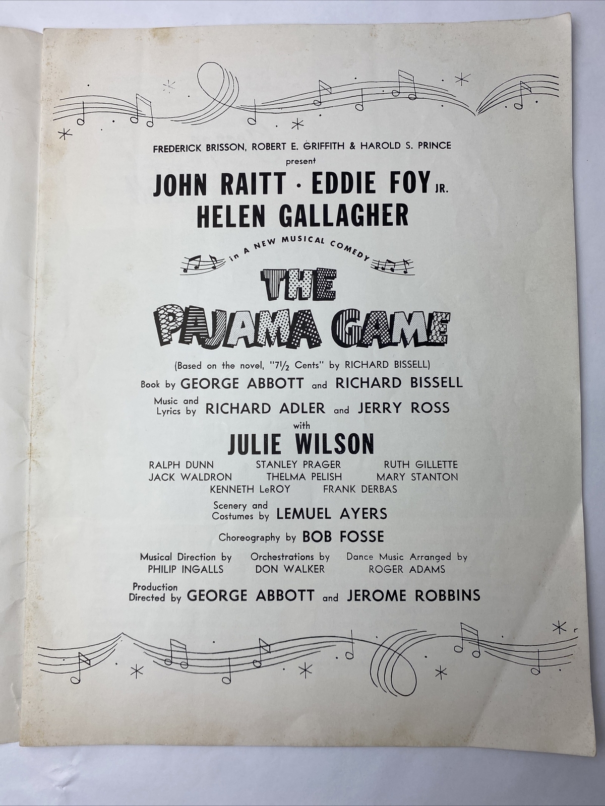 The Pajama Game Peter Arno Illustration Woman in Mens Shirt Vint Musical Program