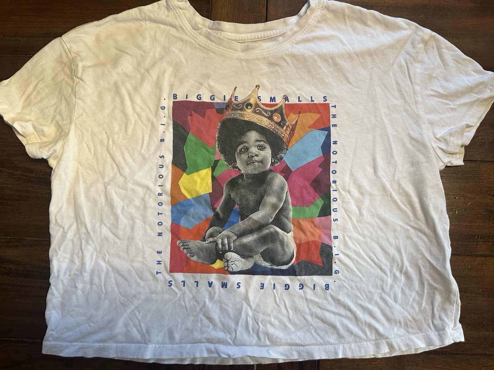 Brooklyn Mint The Notorious B.I.G. Rap Graphic White Crop Tee Size M