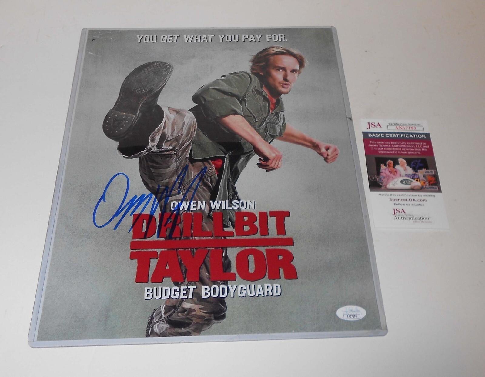 Owen Wilson Signed 11×14 Drillbit Taylor Photo Mini Poster JSA CERT