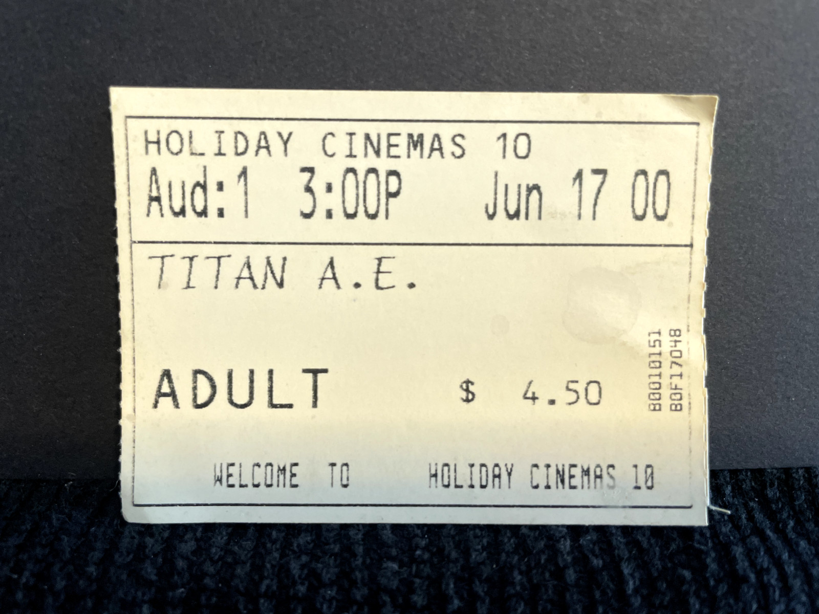 Vintage Movie Tickets Titan A.E. Movie Stubs Film Memorabilia