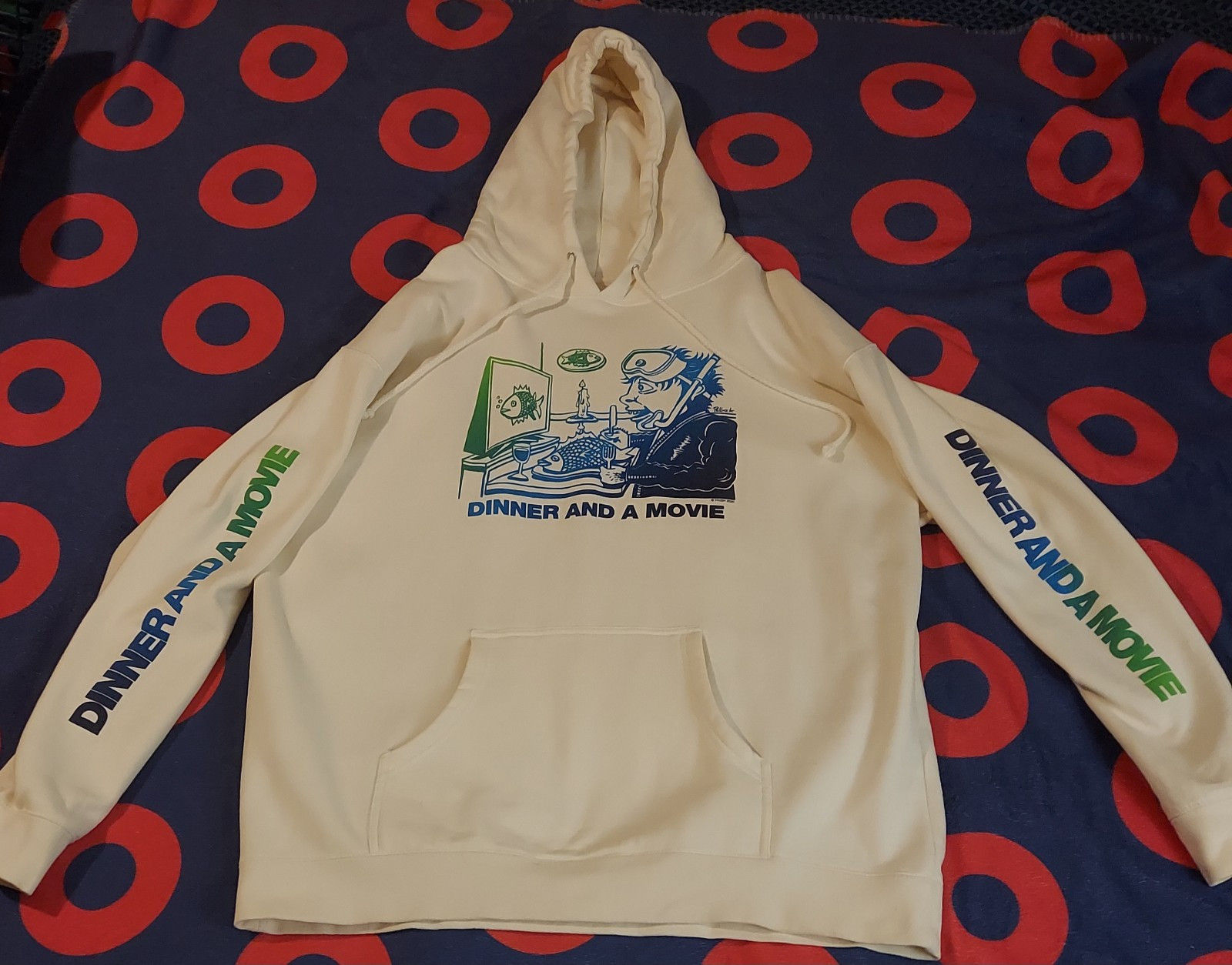 PHISH Jim Pollock Hoodie Dinner And A Movie 2020 Bone/White colorway. *RARE*