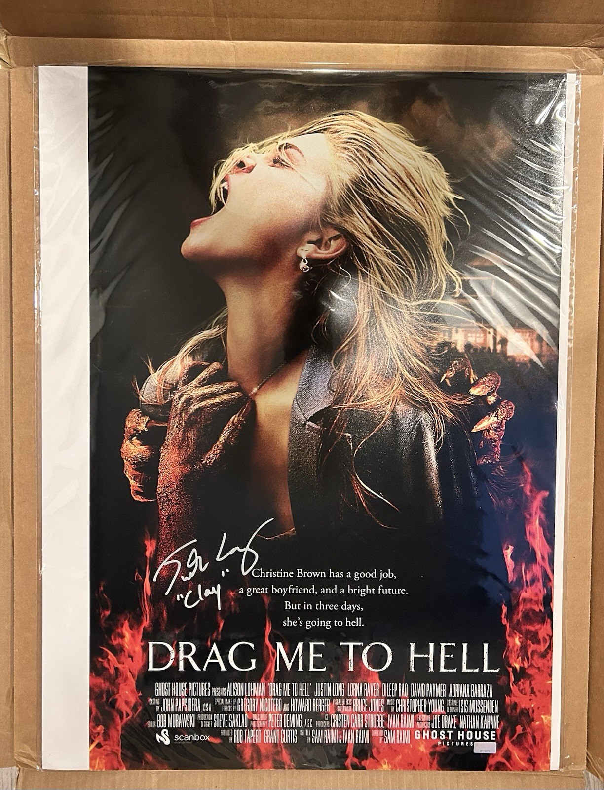 Justin Long Signed 16×24 Drag Me To Hell Photo “Clay” Inscribed + CA COA