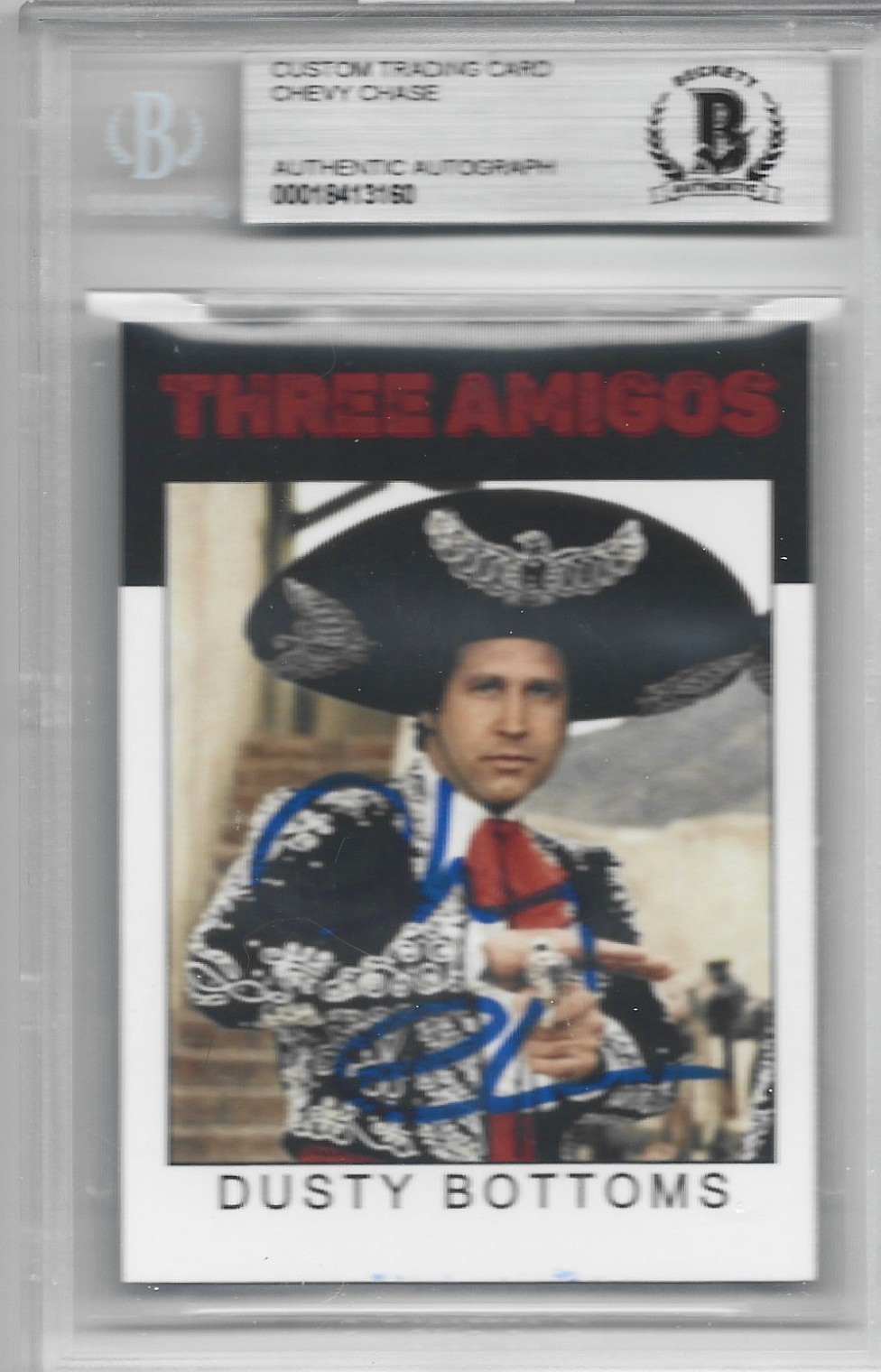 Autographed Chevy Chase “Dusty Bottoms” custom card Becket Certified