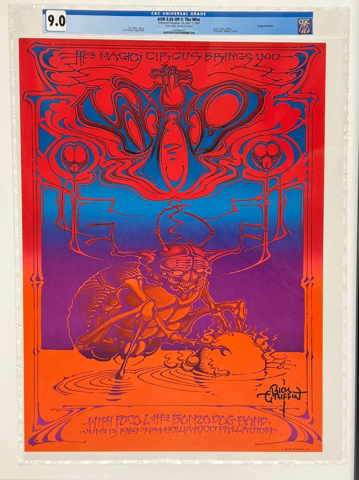 Thw Who Hollywood Palladium 6/13/69 AOR – 3.65 CGC 9.0 SIGNED