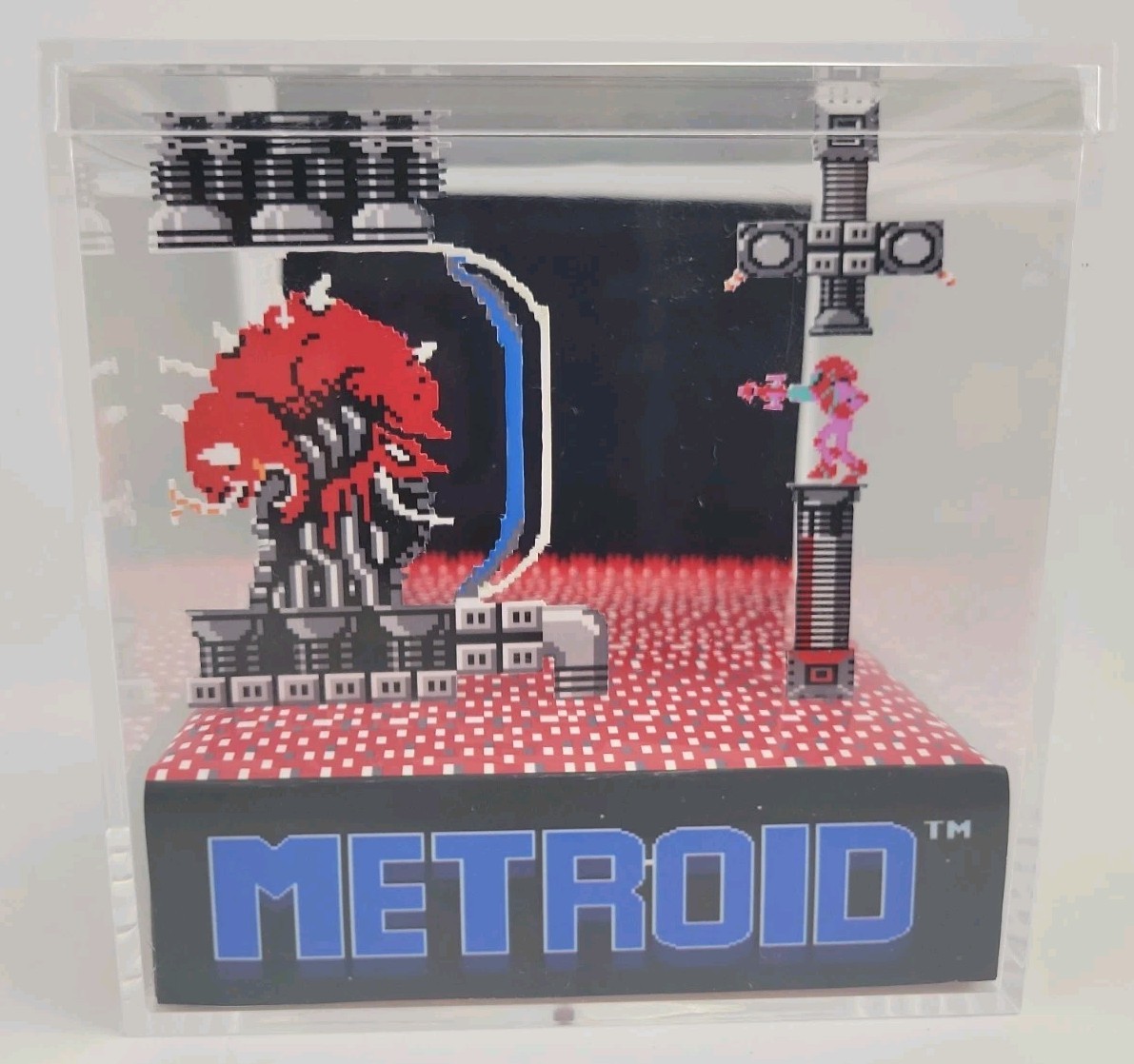 Metroid 3D Cube Handmade NES Nintendo Diorama Video Game Shadowbox