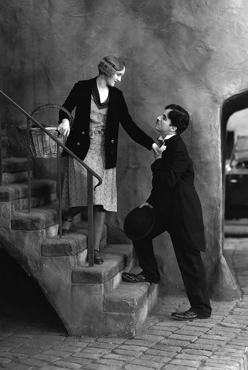 Charlie Chaplin City Lights 1931 holding hands on stairs Photo – CL1165