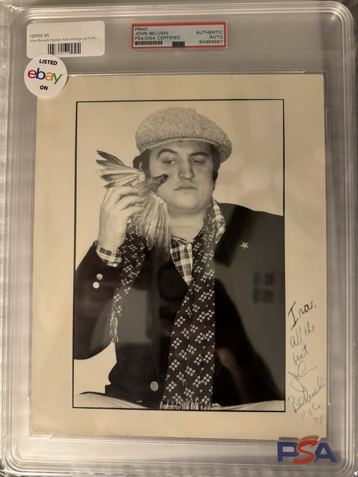 Ultra Rare John Belushi Signed Autograph Photo 8X10 PSA/DNA Encapsulated