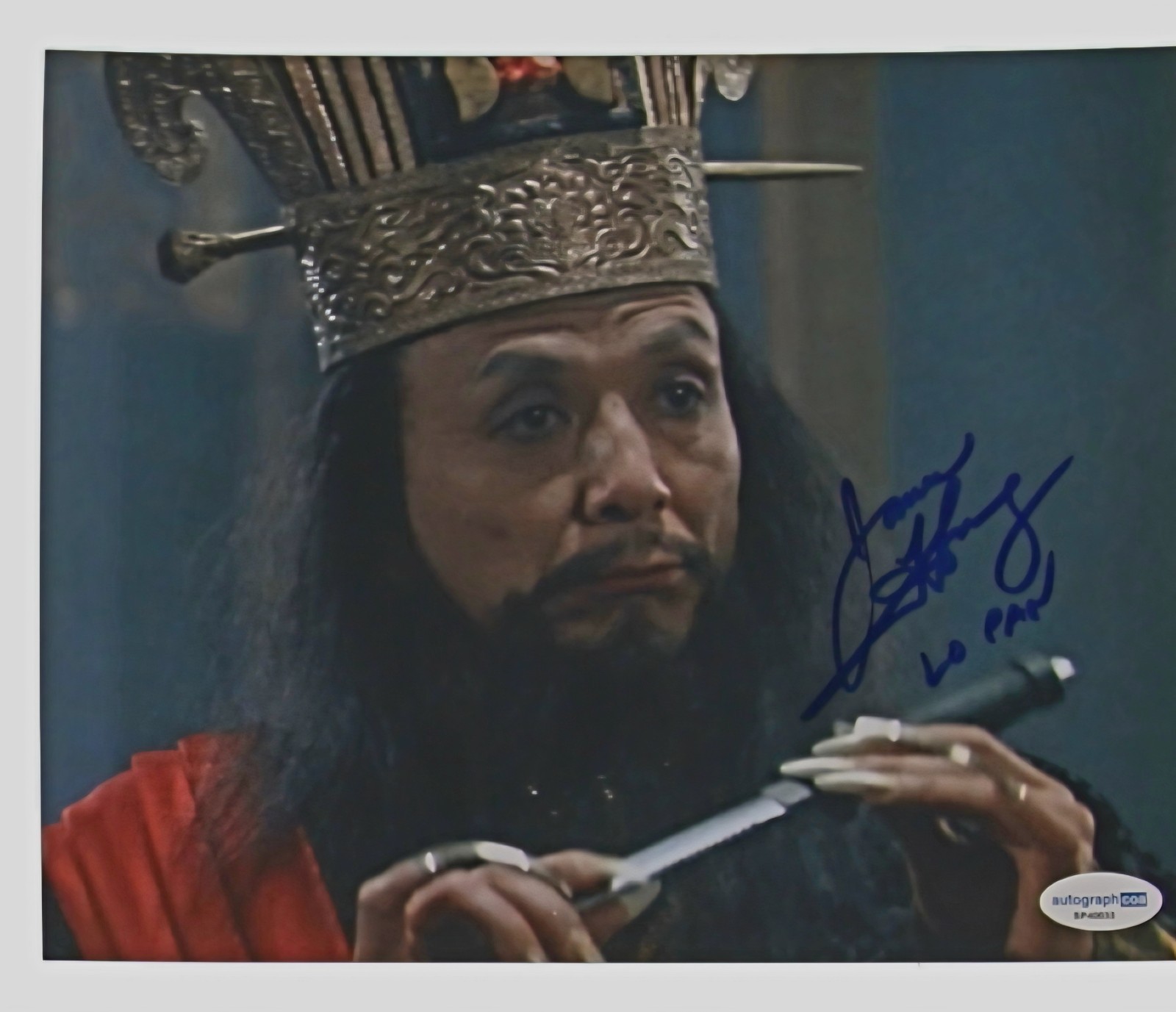JAMES HONG signed 8×10 photo BIG TROUBLE IN LITTLE Lo Pan ACOA COA