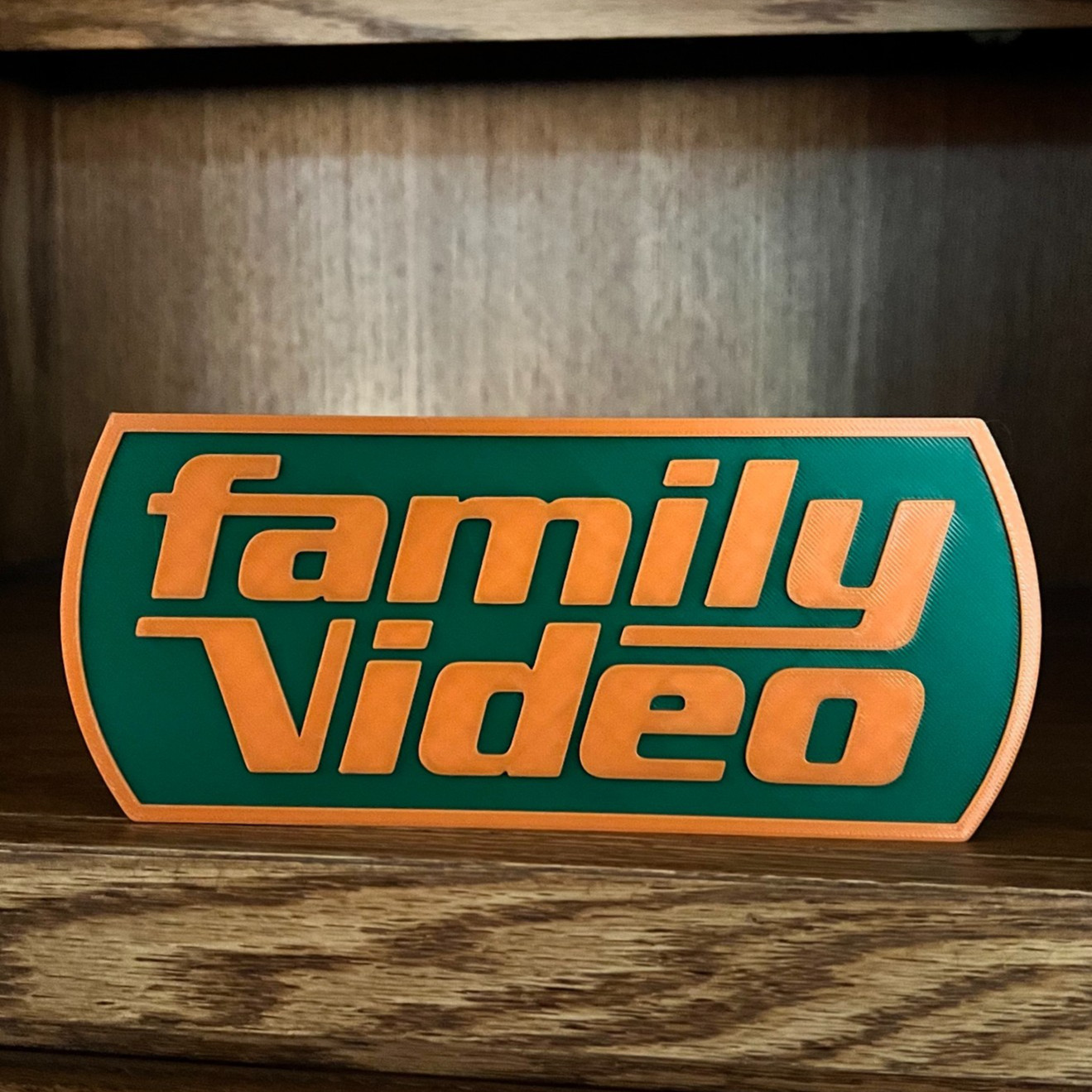 Family Video Desk Sign – 3D printed Logo – Collector Gift.