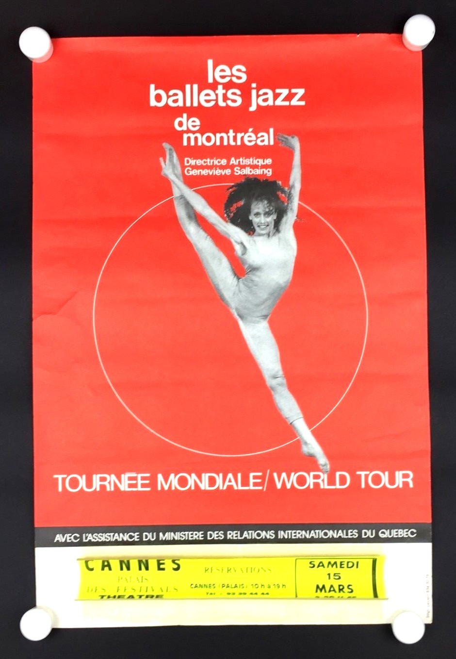 1986 Les Ballets Jazz de Montreal Dance Poster World Tour Performance Cannes