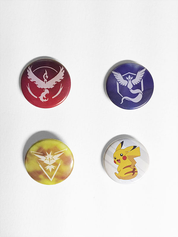 Pokemon Go Team Buttons Valor Mystic Instinct Pikachu – Pick One!