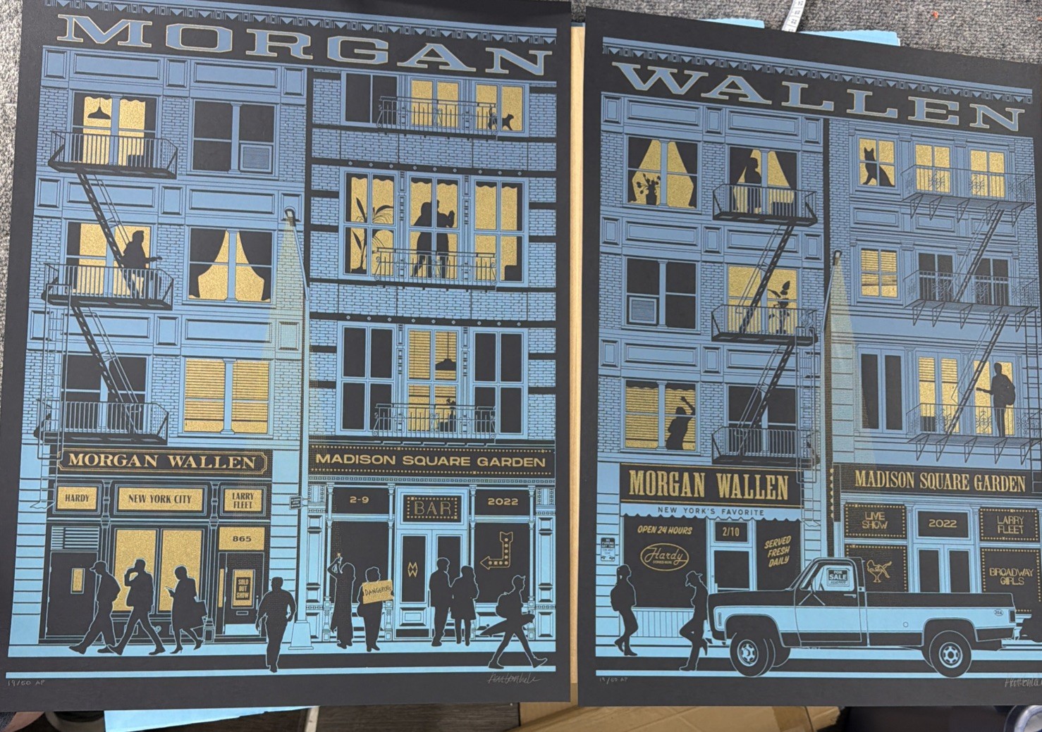 Morgan Wallen 2022 MSG NY AP Litho Set * VERY* Rare. Only 50 Exist! Artist Proof