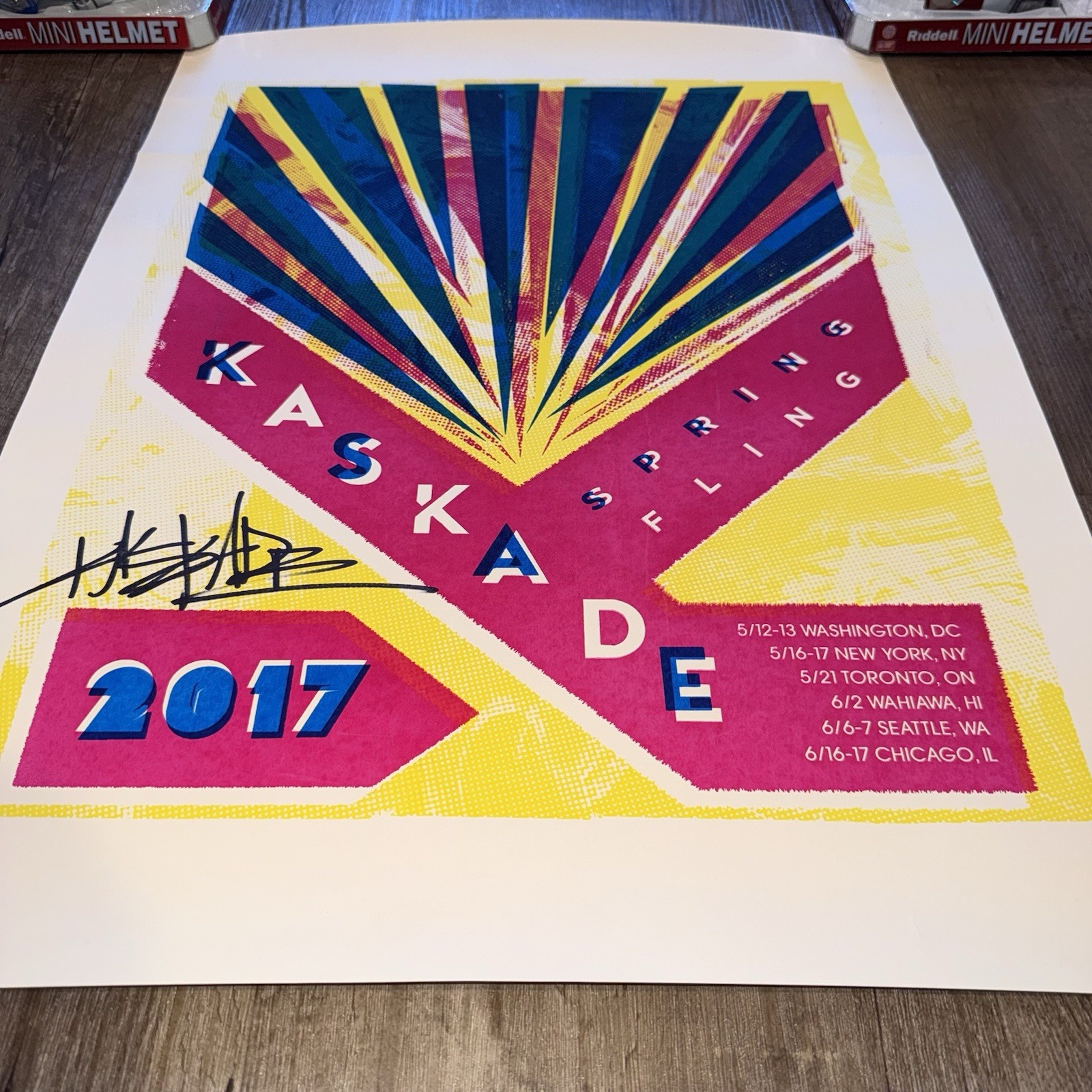 Kaskade 2017 Autographed 18×24 Spring Fling Tour DJ Signed Ryan Raddon JSA
