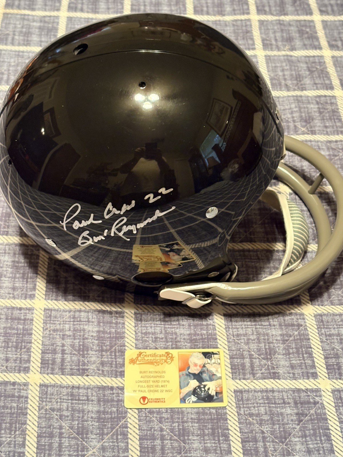 Burt Reynolds Autographed The Longest Yard 1974 , “Paul Crewe 22” Helmet (CA)