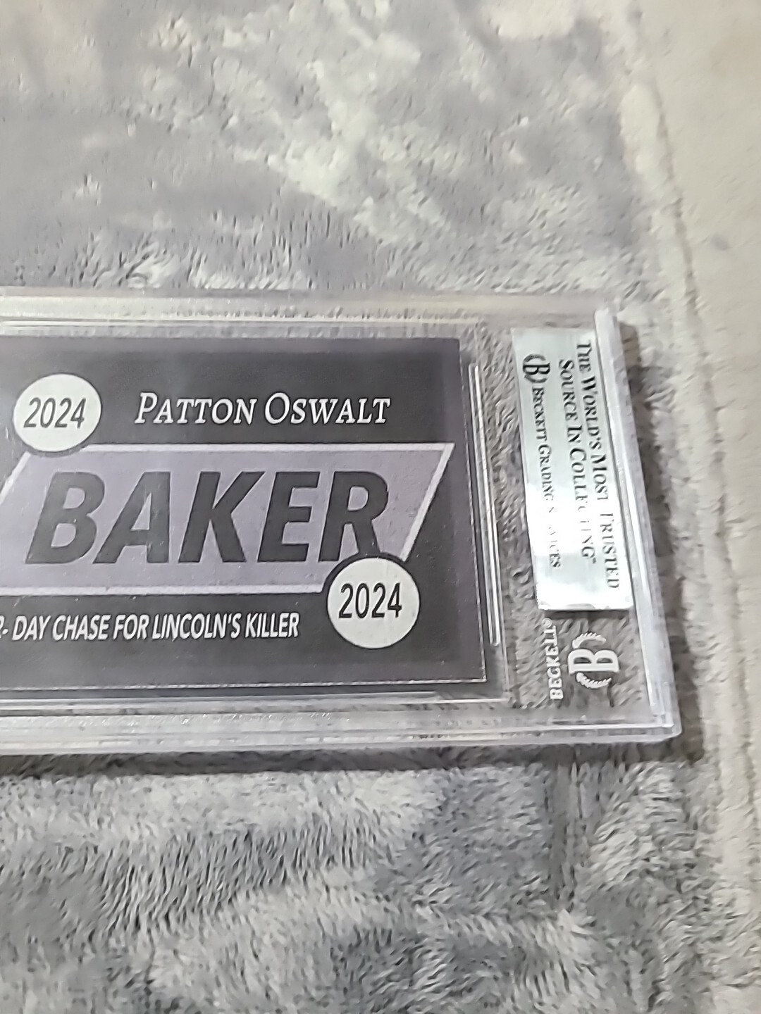 Patton Oswalt Signed Card Manhunt Lafayette Baker Beckett Certified