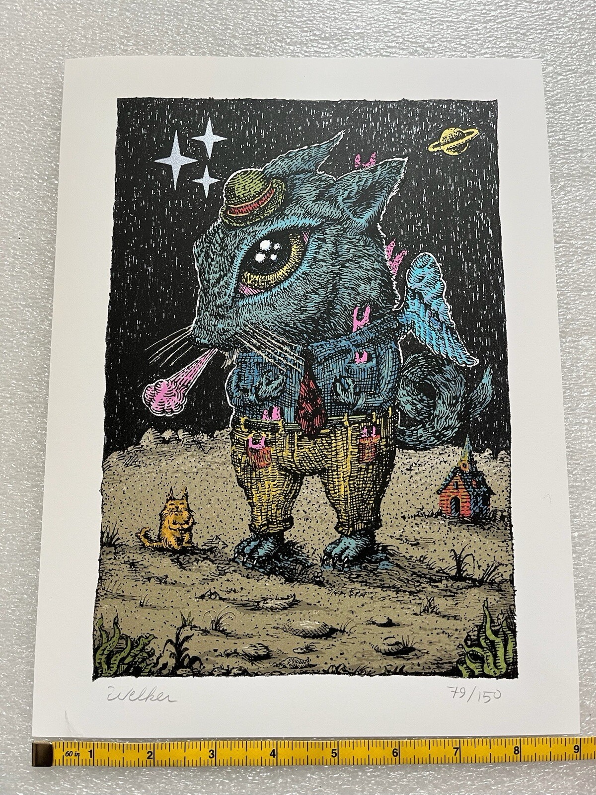 David Welker Dapper Mouse 2019 Art Print Signed Numbered #79/150 Not Phish