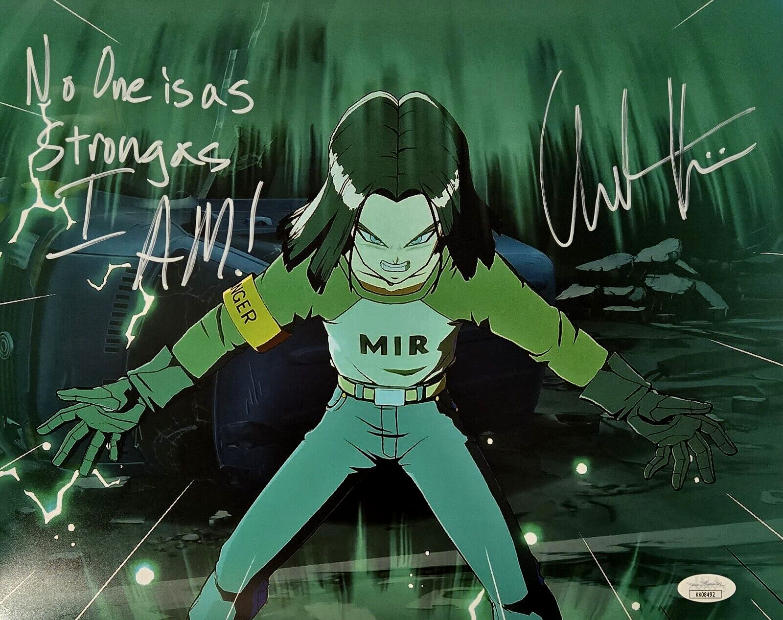 Dragon Ball Z Signed Photo Android 17 Chuck Huber Autograph Anime JSA COA 492