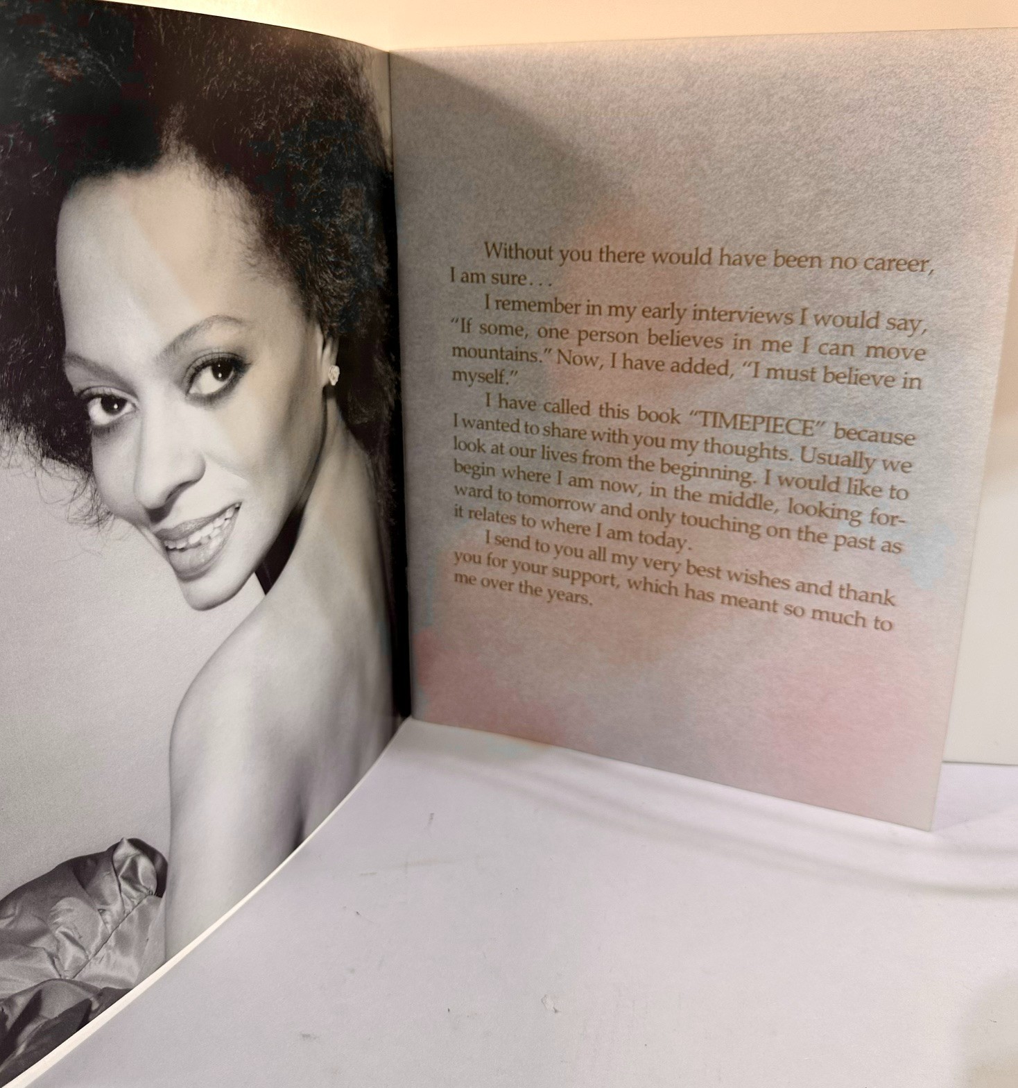 1989 Diana Ross Concert Program Tourbook Signed w/ Inscription London (UK)