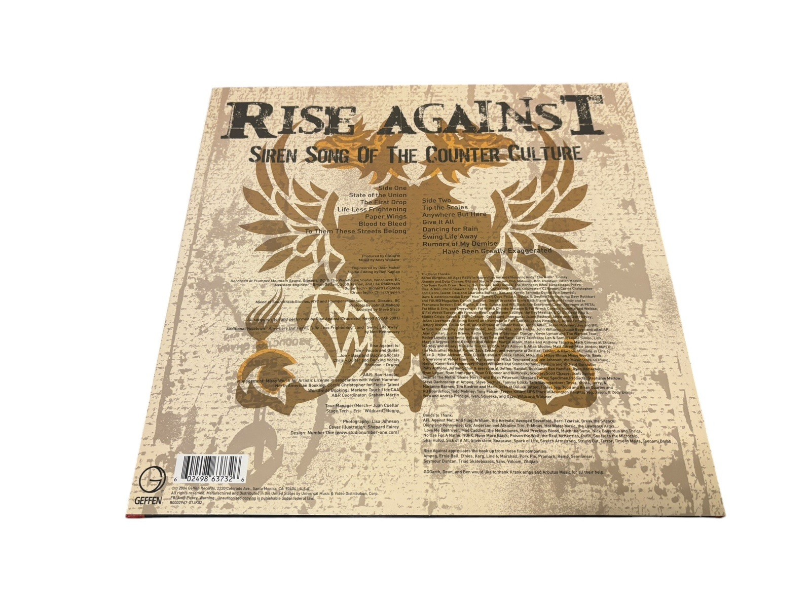 RISE AGAINST SIGNED AUTOGRAPH x3 SIREN SONG COUNTER CULTURE VINYL TIM +2 w PROOF