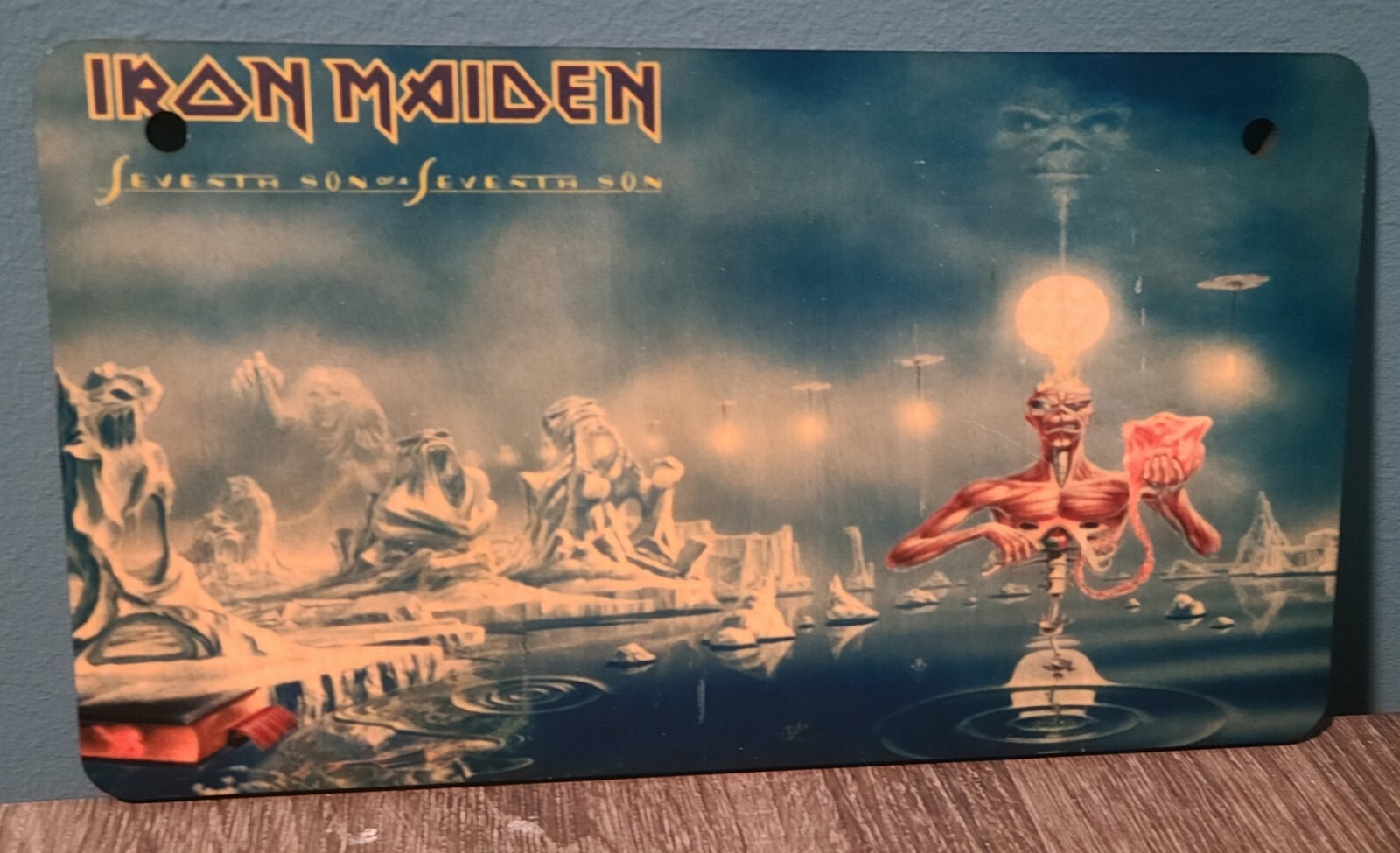 Iron Maiden: Seventh Son custom made 10 1/4 in x 6 3.4 in plywood sign