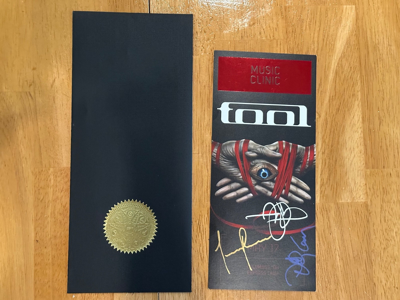 TOOL 2018 Signed Music Clinic VIP Concert Ticket Columbus Ohio