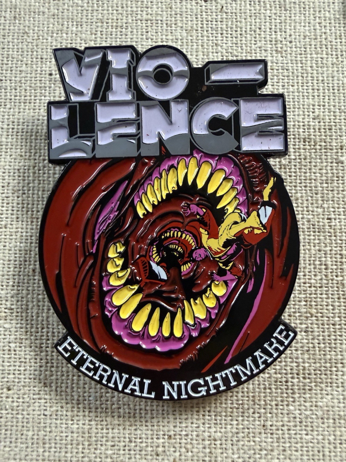 Vio-Lence Band Eternal Nightmare Enamel Pin Heavy Metal Thrash