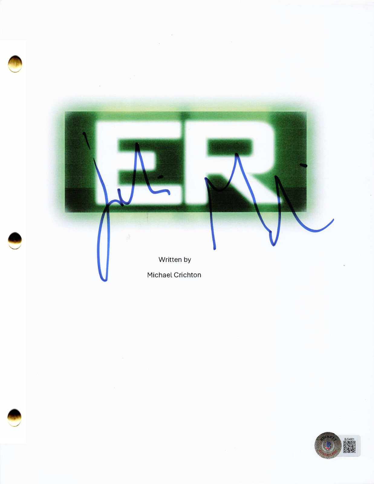 JULIANNA MARGULIES SIGNED AUTOGRAPH ER FULL PILOT SCRIPT BECKETT BAS