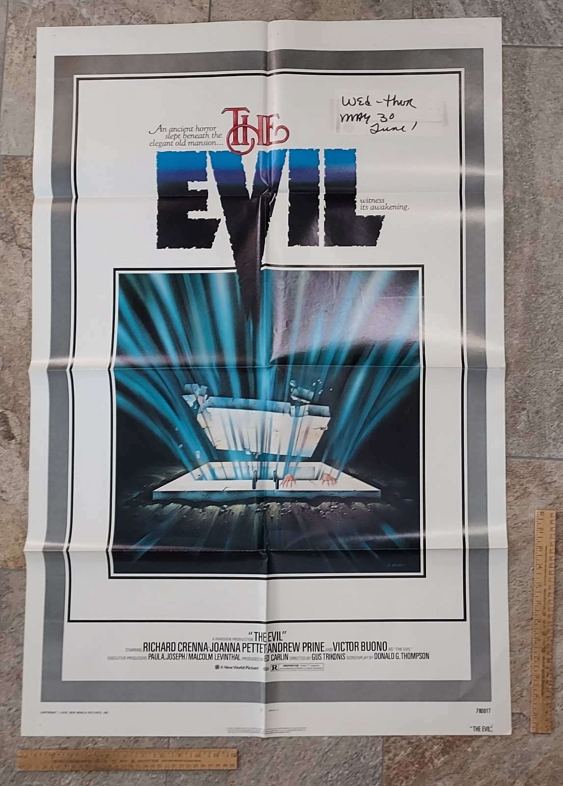 THE EVIL – Richard Crenna – © 1978 – MOVIE POSTER – 27 X 41 – listing #8648