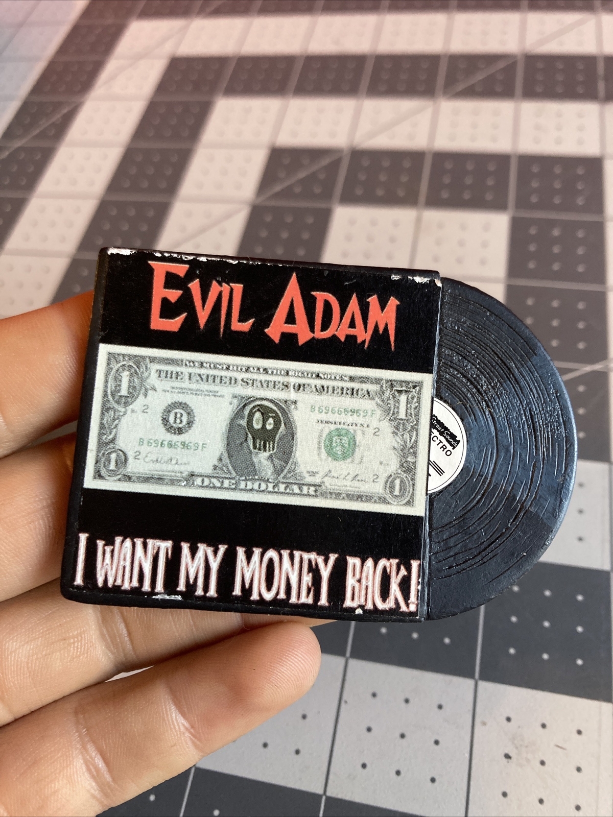 Vintage Evil Adam I Want My Money Back! Plastic Advertising Rare Item