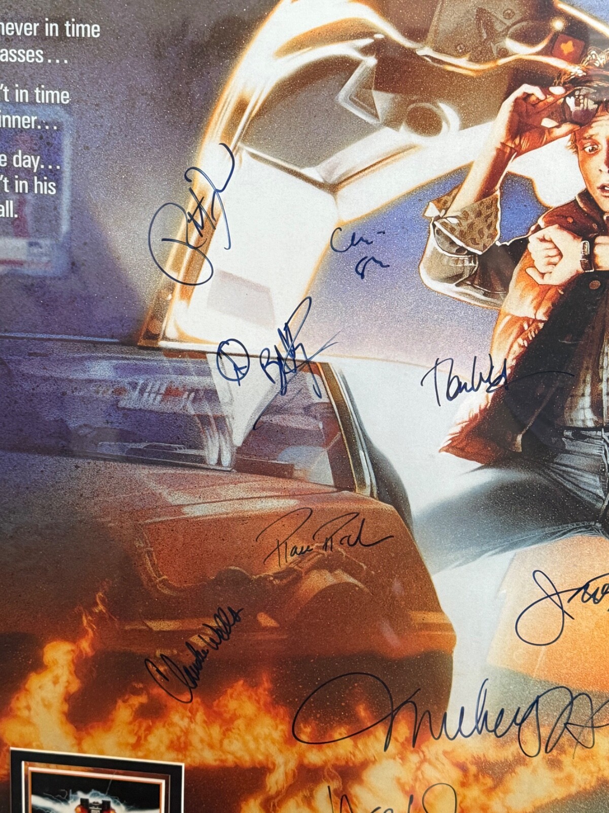 Michael J. Fox and Cast Autographed Back to the Future 42.5 by 30.5 Movie Poster