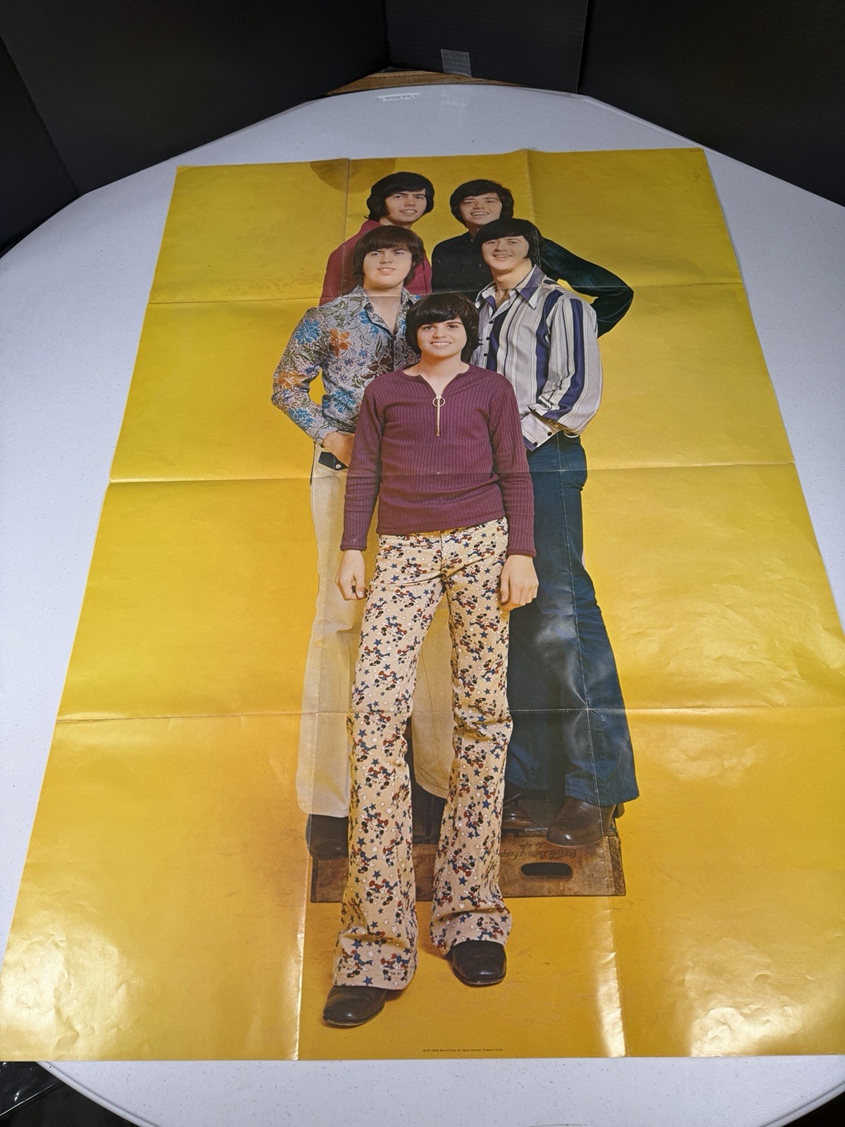 Vintage 1971 Osmonds Brothers Poster Yellow Background Donny Osmond Large