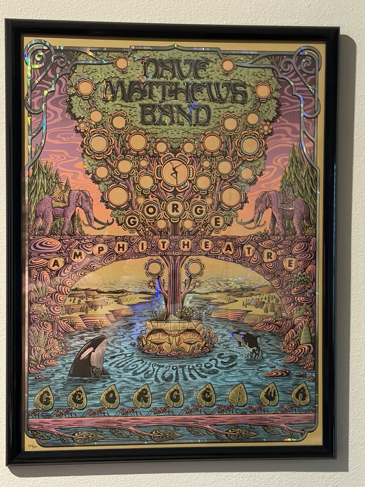 Dave Matthews Band Foil Poster The Gorge 8/29 2025 343/500