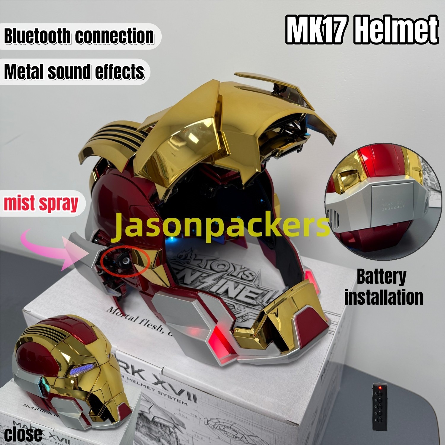 Iron Man Helmet MK17 1/1 Wearable English Voice-controlled Mask Cosplay Props