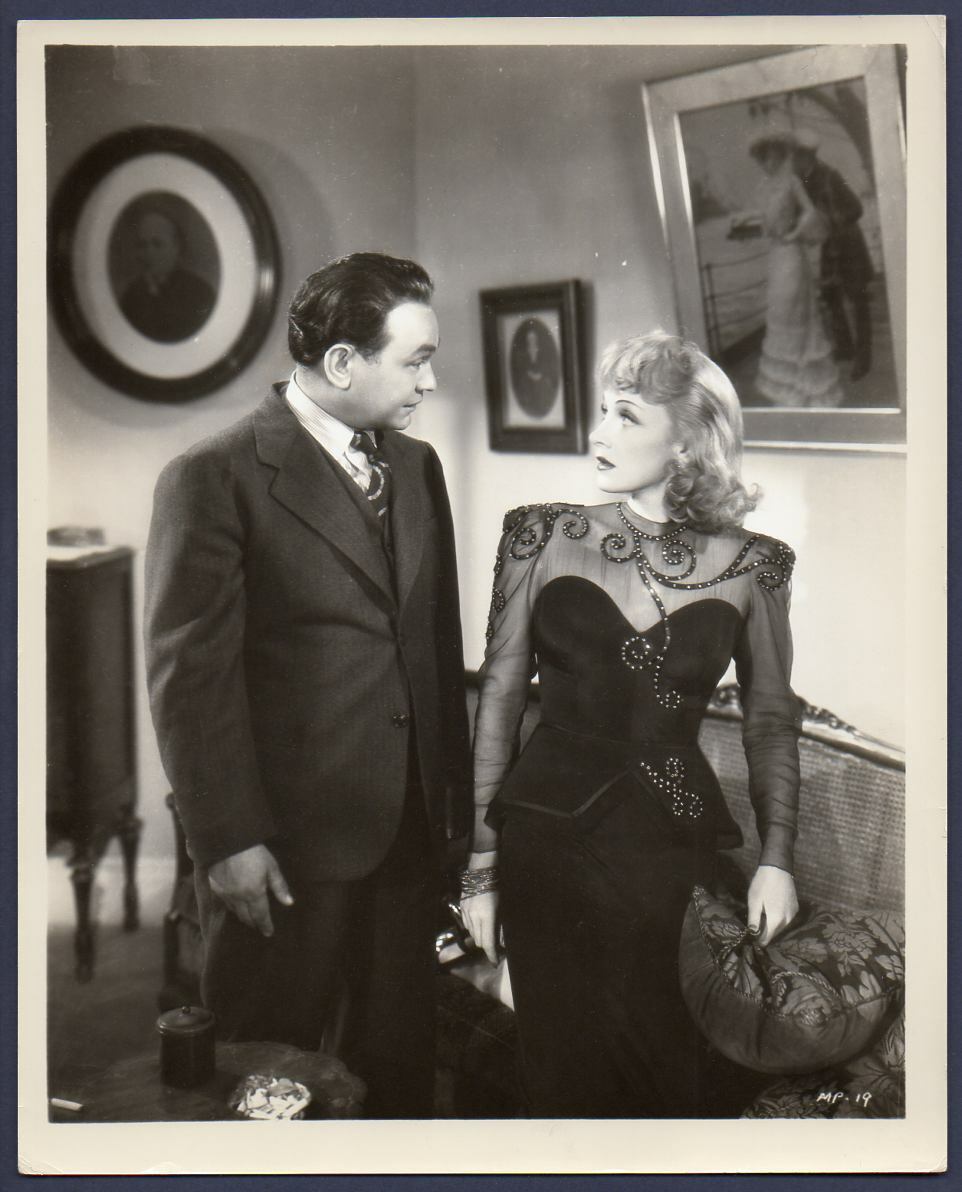 Edward G. Robinson & Marlene Dietrch in MANPOWER 1950s re-release photo