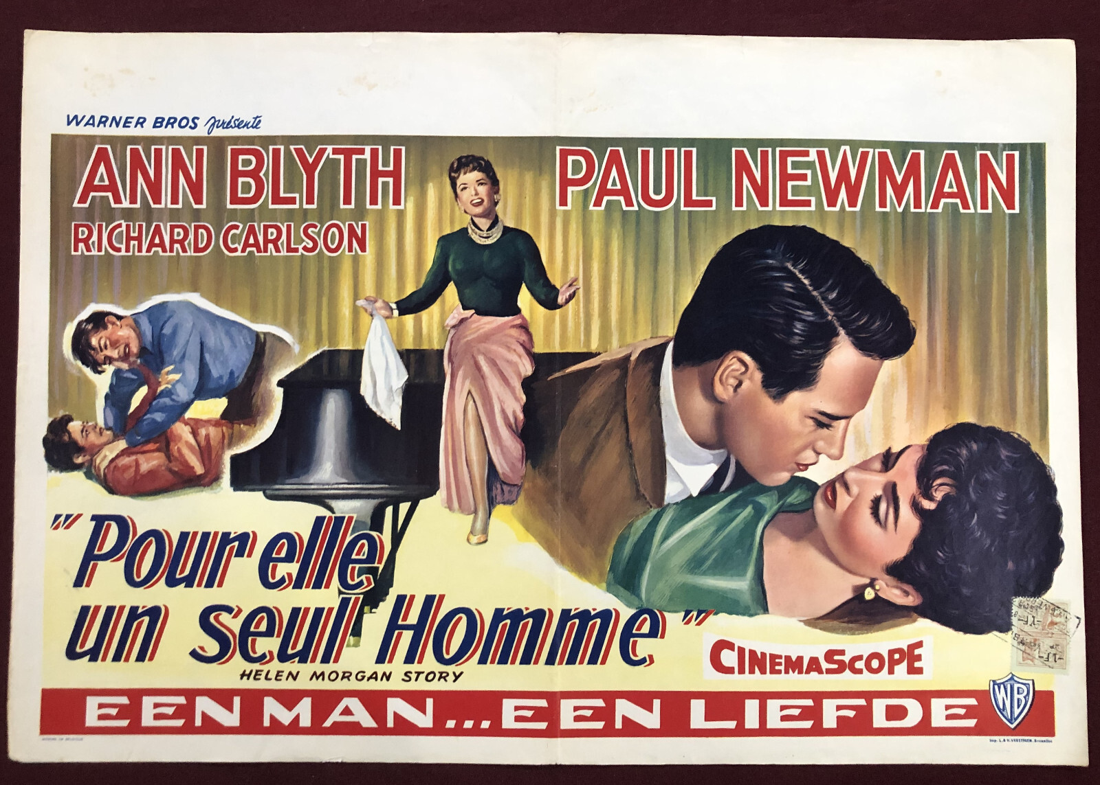HELEN MORGAN STORY POSTER 1957 PAUL NEWMAN ANN BLYTH BELGIAN