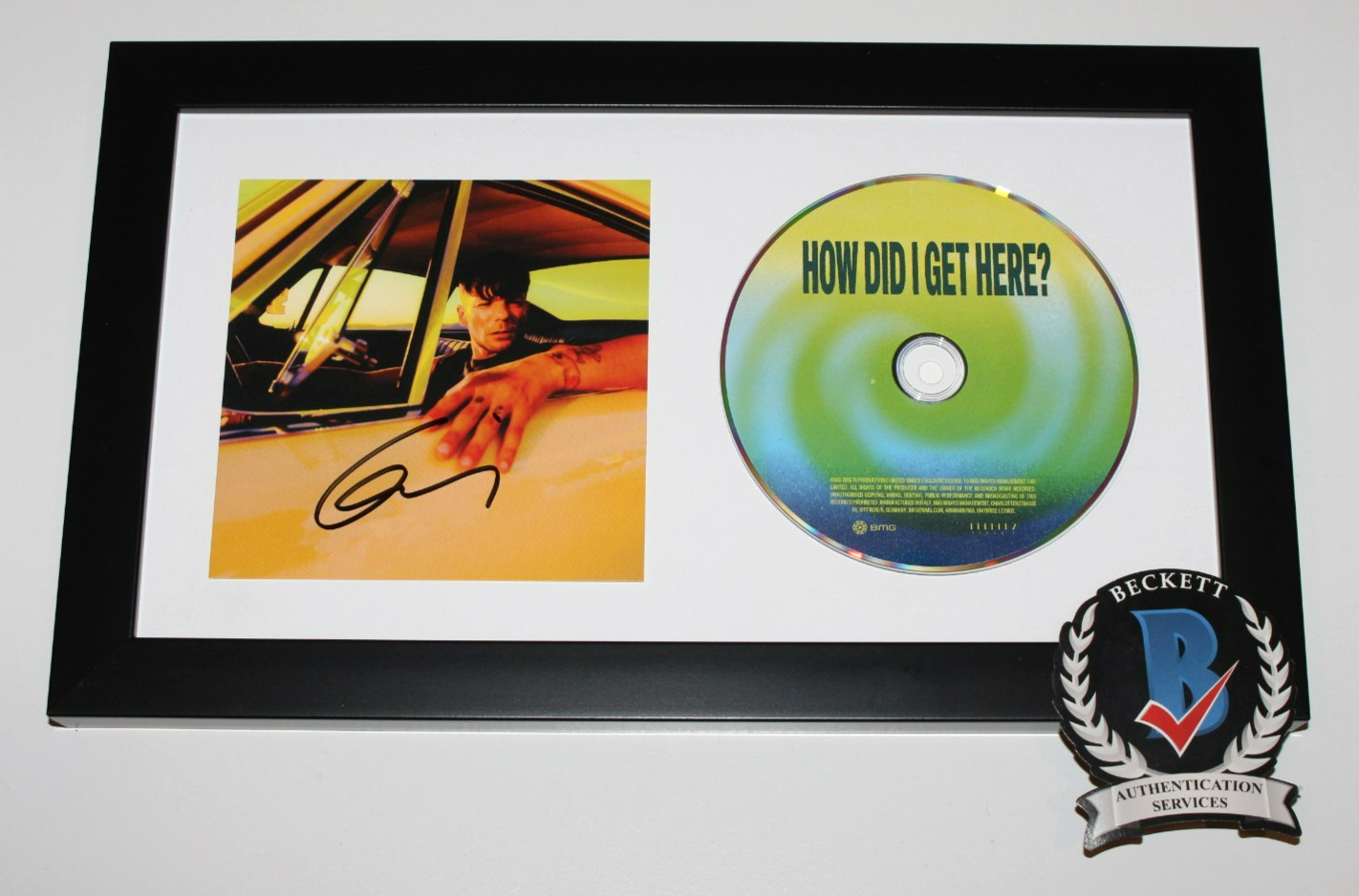 LOUIS TOMLINSON SIGNED FRAMED HOW DID I GET HERE? CD COVER ALBUM BECKETT COA 1D