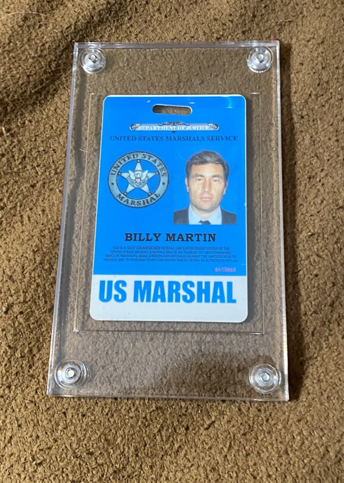 Justified – Production Used Prop Marshal Card! Rare! Timothy Olyphant