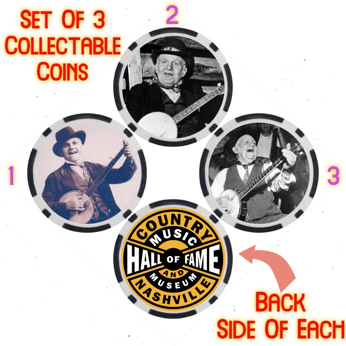 UNCLE DAVE MACON – COUNTRY MUSIC HALL OF FAMER – COLLECTABLE COIN SET