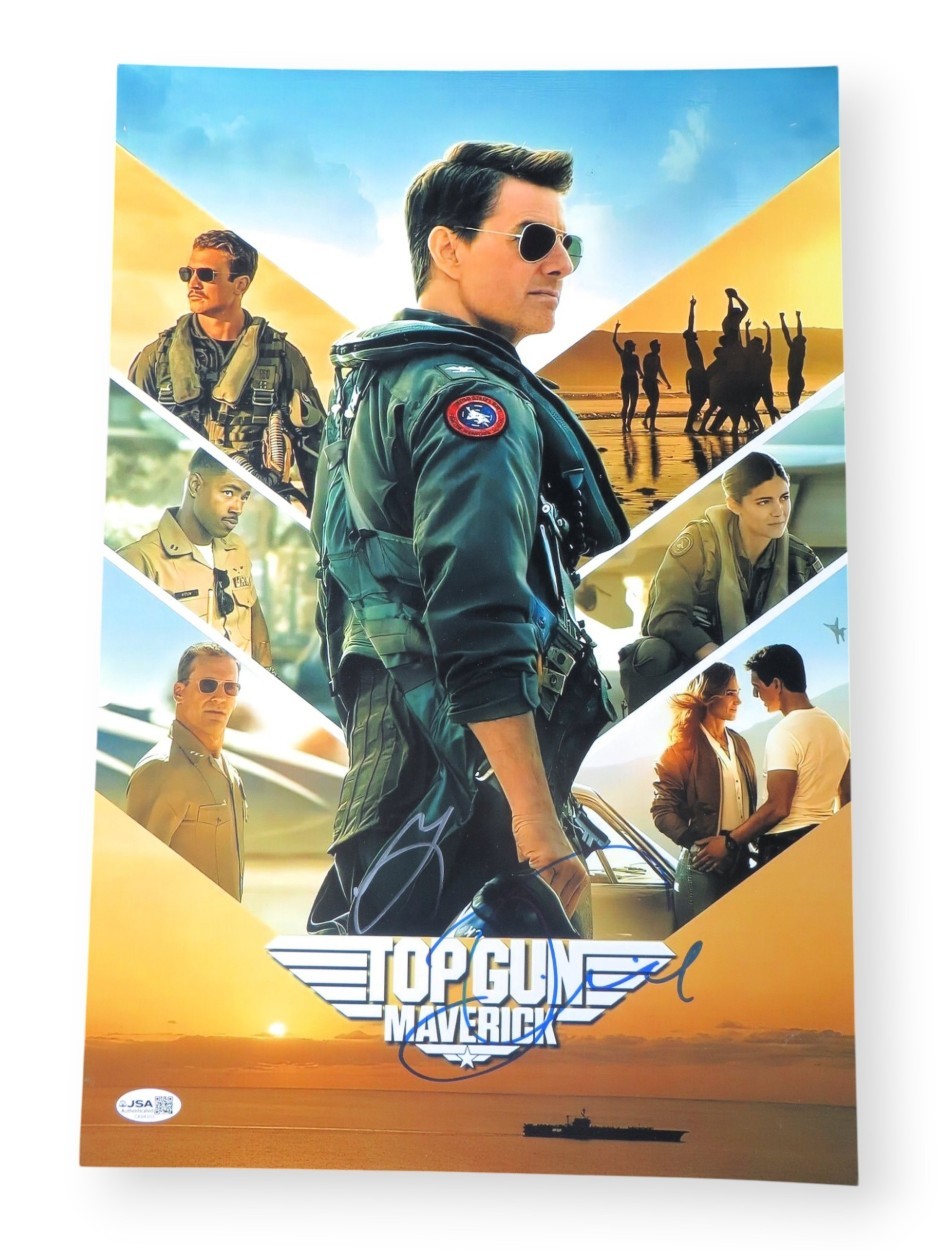 Tom Cruise Glenn Powell Signed Autographed 12X18 Photo Top Gun: Maverick JSA