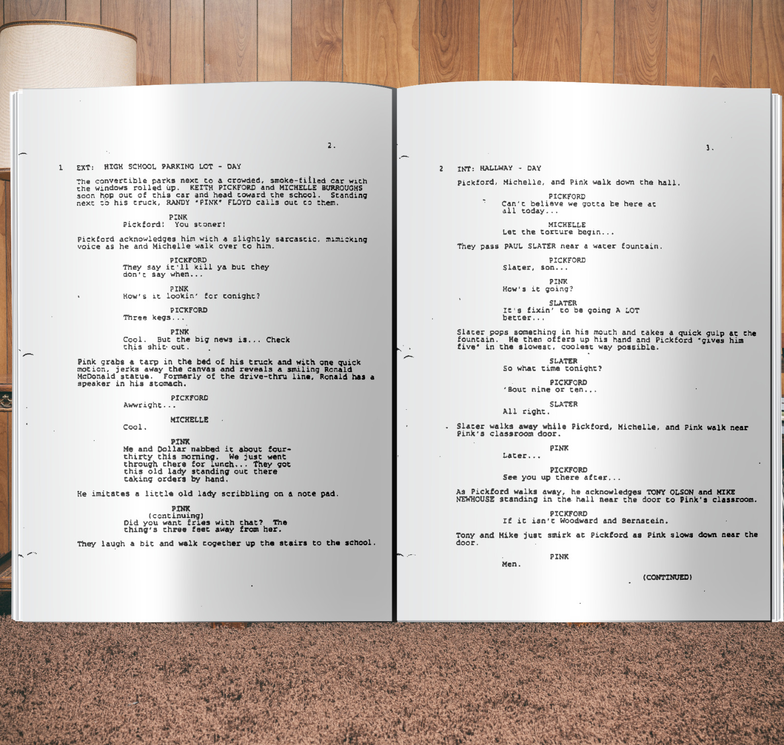 Dazed and Confused Script Signed- Autograph Reprints- 119 Pages