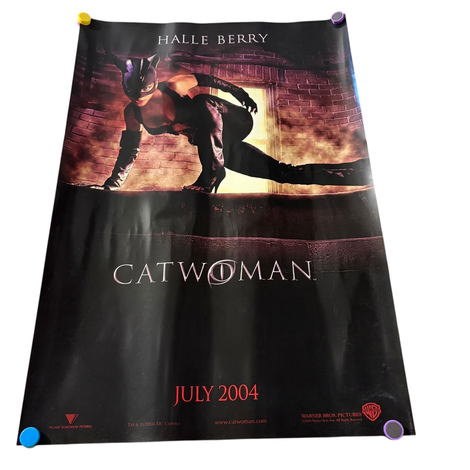 Vintage Catwoman 2004 Promotional Movie Poster Halle Berry Warner Bros. 25″x17″