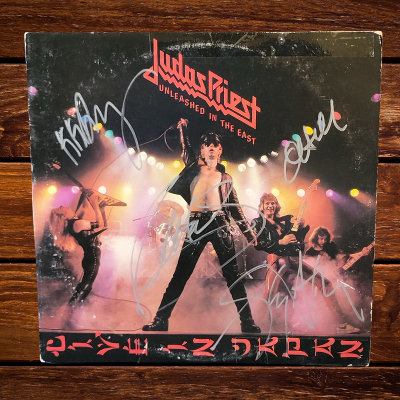 Judas Priest Signed lp***Unleashed In The East***4 members