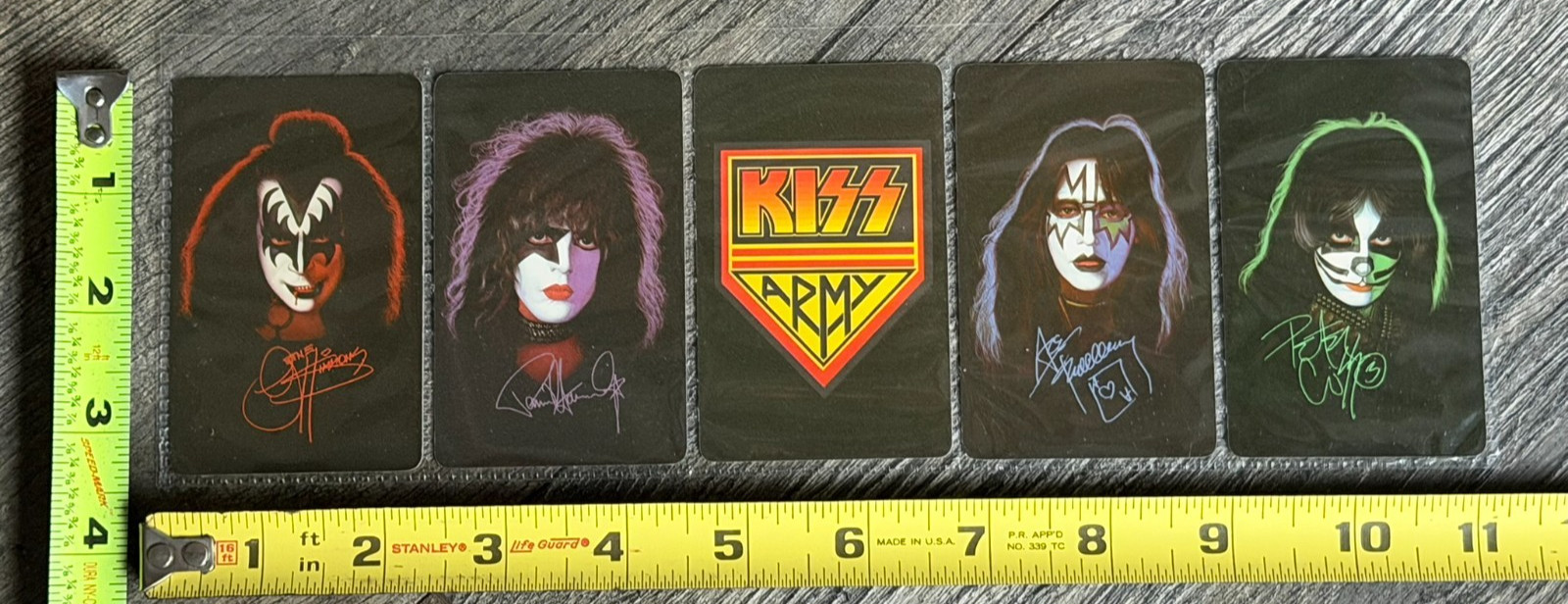 KISS Phone Card 5pc Set 1978 Solo Albums & Kiss Army Reunion Era Vintage Kiss