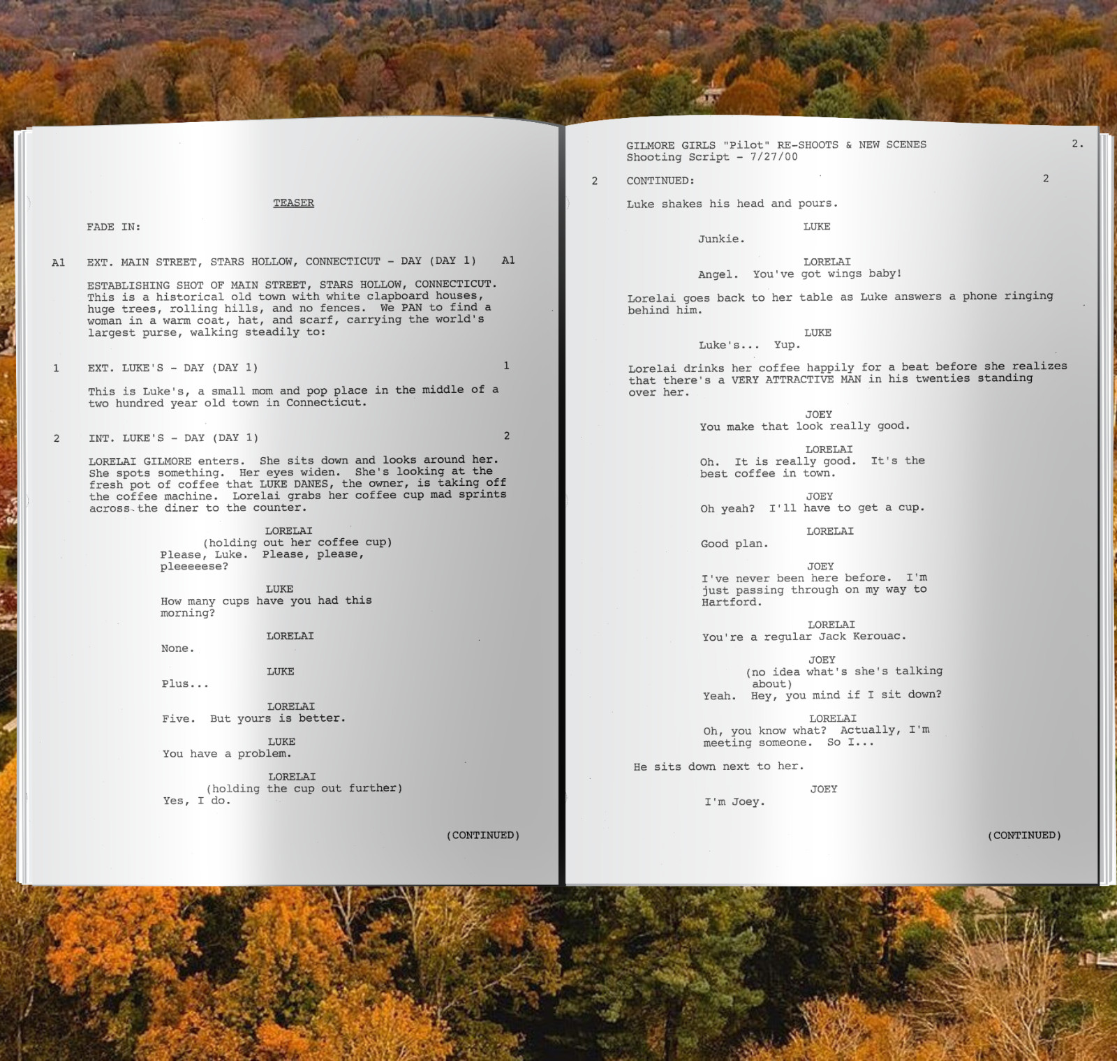 Gilmore Girls Pilot Script Signed- Autograph Reprints- 75 Pages & Signed Cover