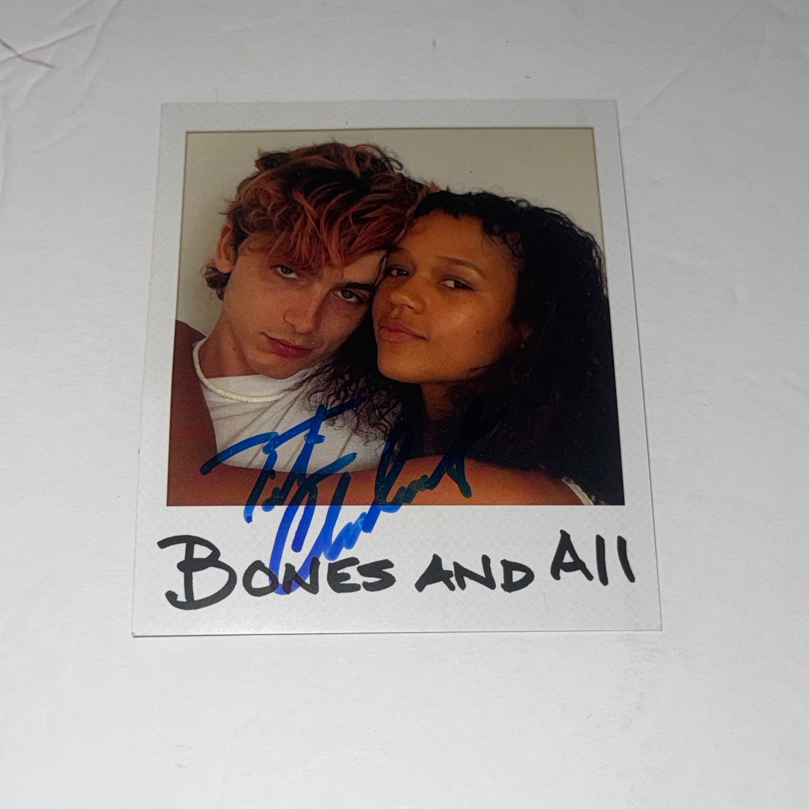 Timothée Chalamet Autographed Bones and All Polaroid Photo 1